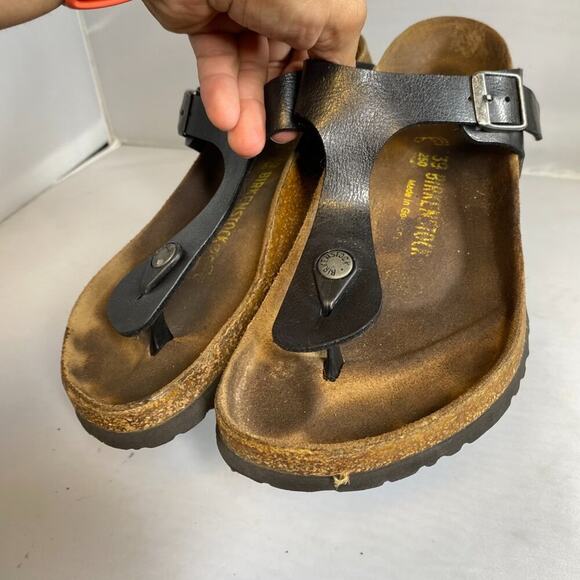 Birkenstock Gizeh black sandals women's size 39 8 - Picture 4 of 4